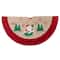 36" Santa Claus in Sleigh Burlap & Embroidered Christmas Tree Skirt